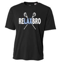 Relax Bro Funny Lacrosse Player Lax Lover Joke Teen Cooling Performance Crew T-Shirt