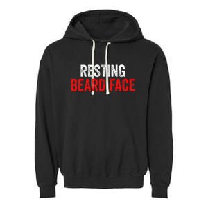 Resting Beard Face Funny Beard Parody Bearded Garment-Dyed Fleece Hoodie