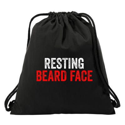 Resting Beard Face Funny Beard Parody Bearded Drawstring Bag