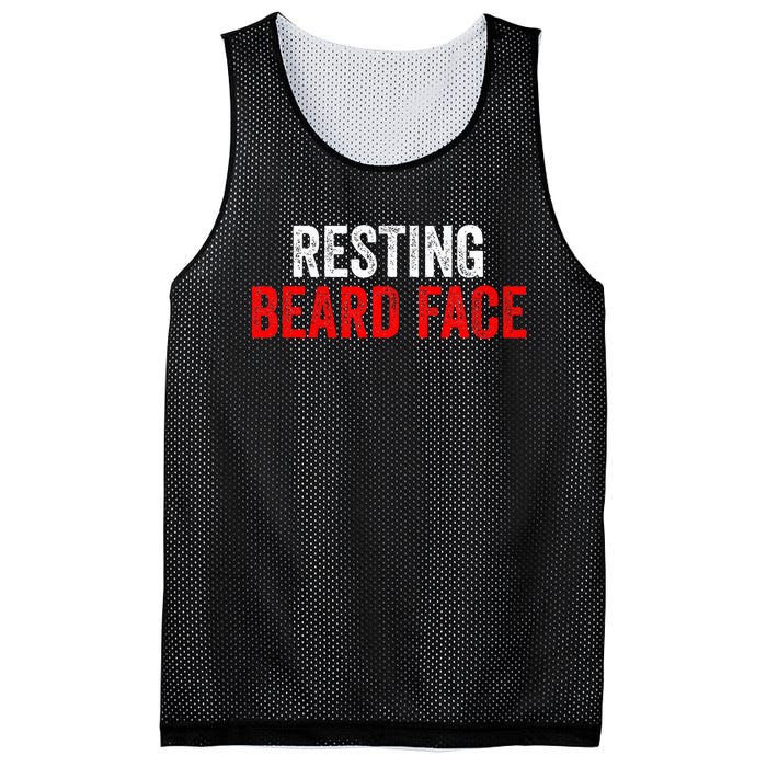 Resting Beard Face Funny Beard Parody Bearded Mesh Reversible Basketball Jersey Tank