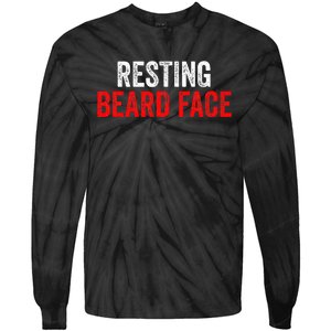 Resting Beard Face Funny Beard Parody Bearded Tie-Dye Long Sleeve Shirt