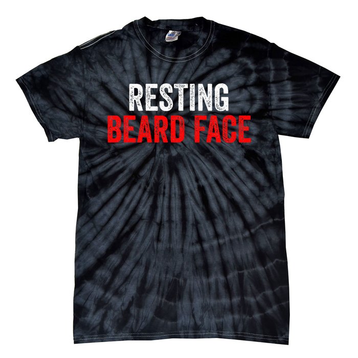 Resting Beard Face Funny Beard Parody Bearded Tie-Dye T-Shirt