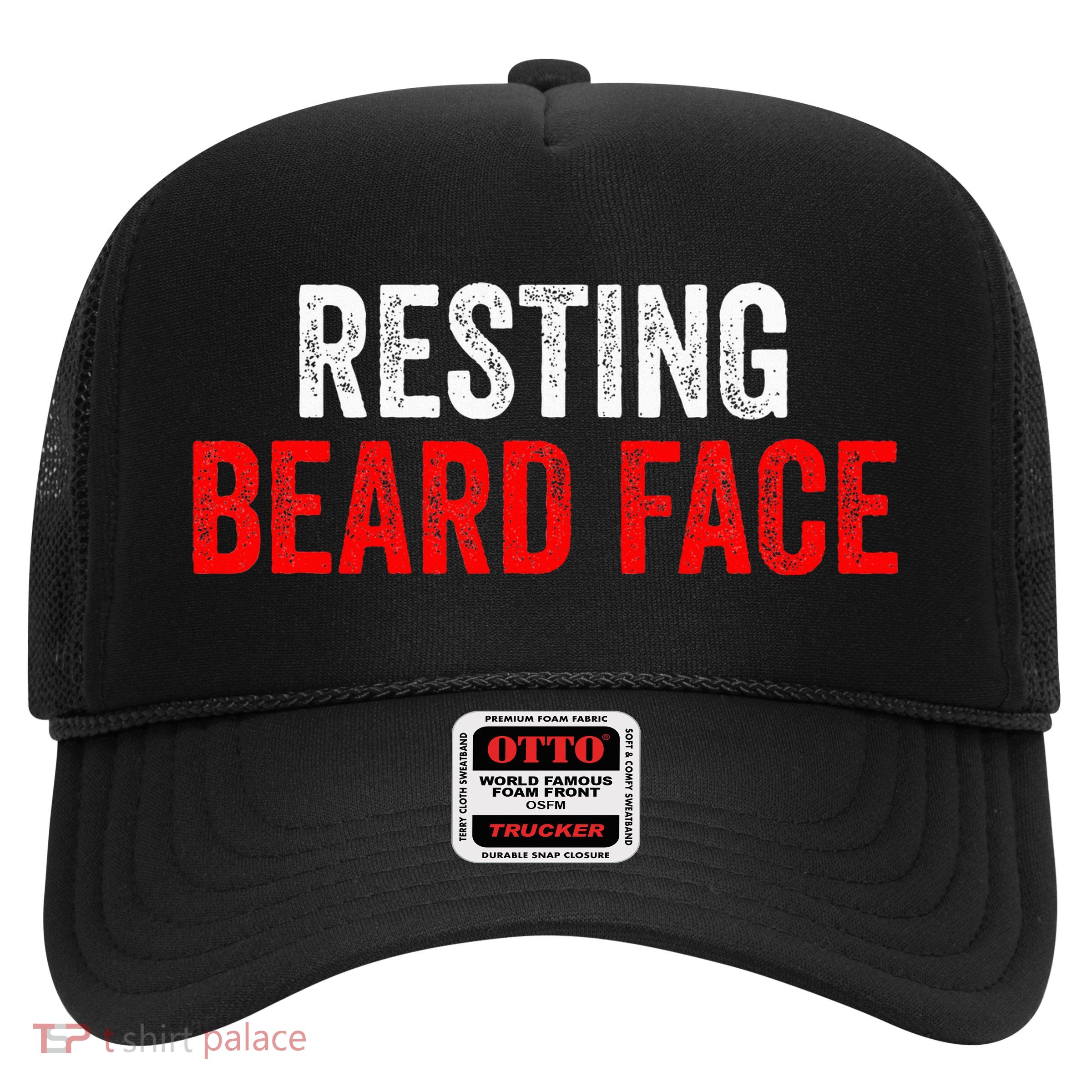 Resting Beard Face Funny Beard Parody Bearded Trucker Hat
