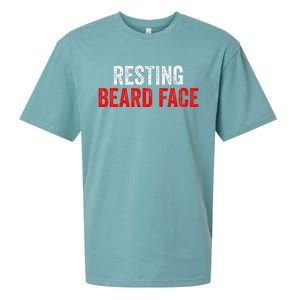 Resting Beard Face Funny Beard Parody Bearded Sueded Cloud Jersey T-Shirt