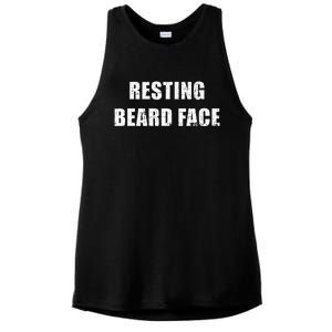 Resting Beard Face Funny Beard Parody Bearded Ladies PosiCharge Tri-Blend Wicking Tank