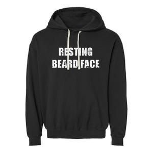 Resting Beard Face Funny Beard Parody Bearded Garment-Dyed Fleece Hoodie