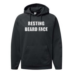 Resting Beard Face Funny Beard Parody Bearded Performance Fleece Hoodie