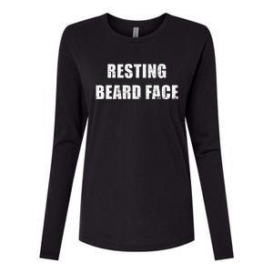 Resting Beard Face Funny Beard Parody Bearded Womens Cotton Relaxed Long Sleeve T-Shirt