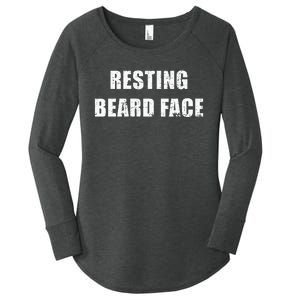 Resting Beard Face Funny Beard Parody Bearded Women's Perfect Tri Tunic Long Sleeve Shirt