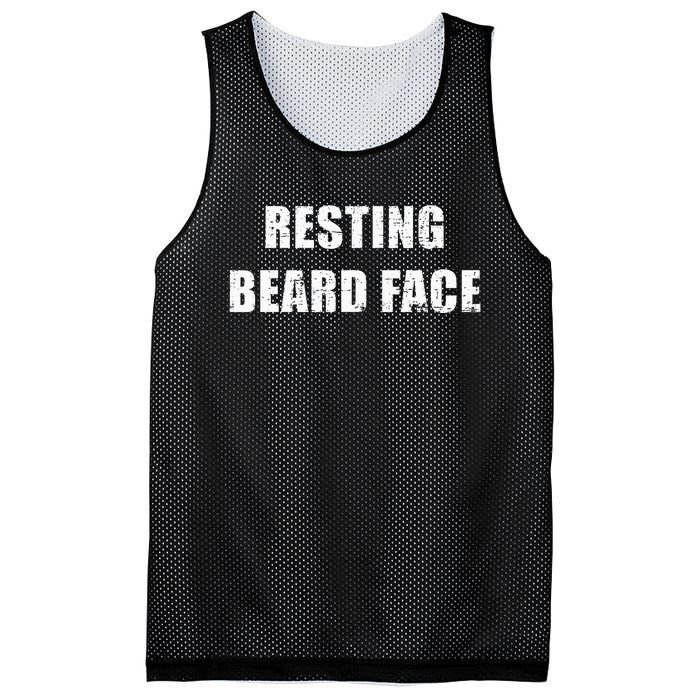 Resting Beard Face Funny Beard Parody Bearded Mesh Reversible Basketball Jersey Tank