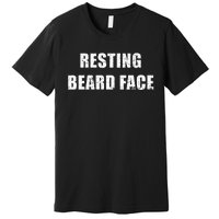 Resting Beard Face Funny Beard Parody Bearded Premium T-Shirt