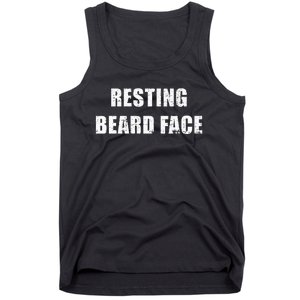 Resting Beard Face Funny Beard Parody Bearded Tank Top