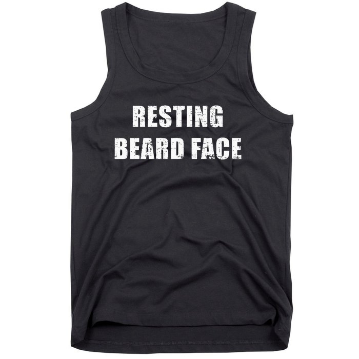 Resting Beard Face Funny Beard Parody Bearded Tank Top