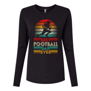 Retro Best Football Dad Ever Football Lover Fathers Day Gift Womens Cotton Relaxed Long Sleeve T-Shirt