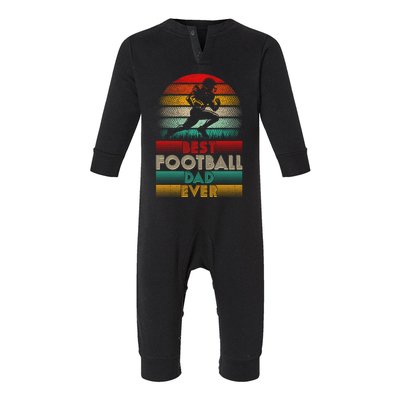 Retro Best Football Dad Ever Football Lover Fathers Day Gift Infant Fleece One Piece