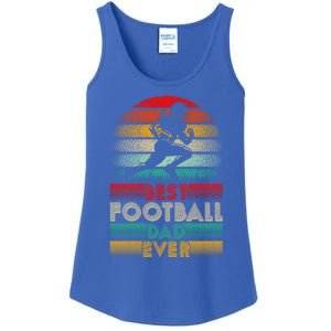 Retro Best Football Dad Ever Football Lover Fathers Day Gift Ladies Essential Tank