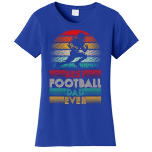 Retro Best Football Dad Ever Football Lover Fathers Day Gift Women's T-Shirt