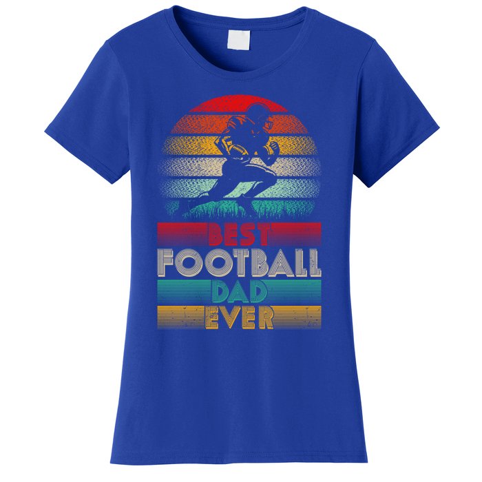 Retro Best Football Dad Ever Football Lover Fathers Day Gift Women's T-Shirt