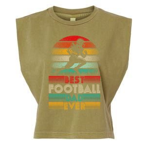 Retro Best Football Dad Ever Football Lover Fathers Day Gift Garment-Dyed Women's Muscle Tee