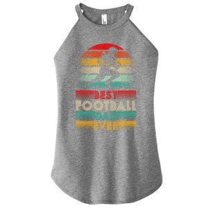 Retro Best Football Dad Ever Football Lover Fathers Day Gift Women's Perfect Tri Rocker Tank