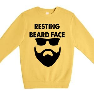 Resting Beard Face Funny Beard Premium Crewneck Sweatshirt