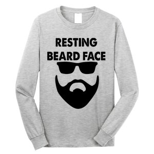 Resting Beard Face Funny Beard Long Sleeve Shirt