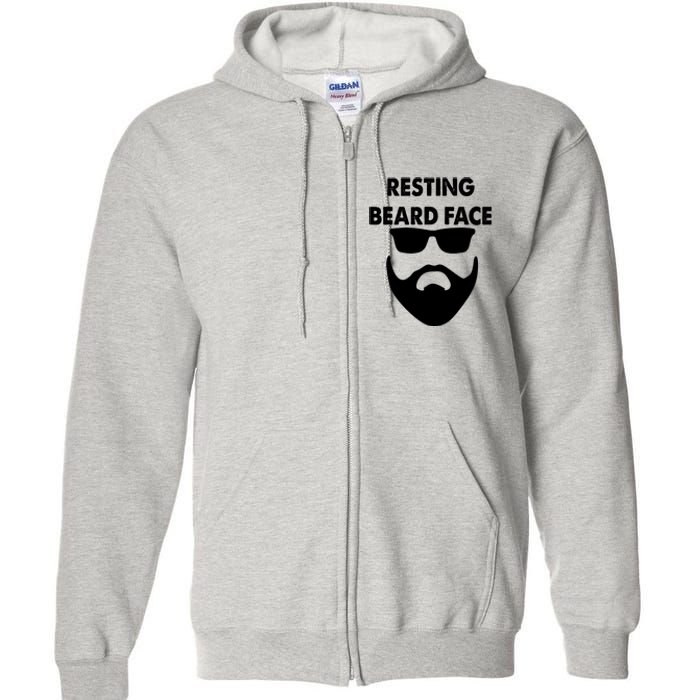 Resting Beard Face Funny Beard Full Zip Hoodie