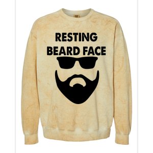 Resting Beard Face Funny Beard Colorblast Crewneck Sweatshirt