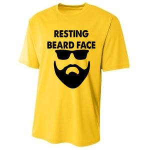 Resting Beard Face Funny Beard Performance Sprint T-Shirt