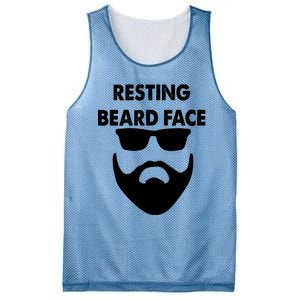 Resting Beard Face Funny Beard Mesh Reversible Basketball Jersey Tank