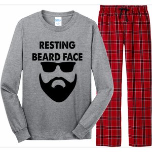 Resting Beard Face Funny Beard Long Sleeve Pajama Set