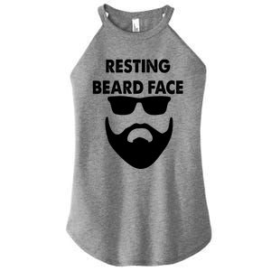 Resting Beard Face Funny Beard Women's Perfect Tri Rocker Tank