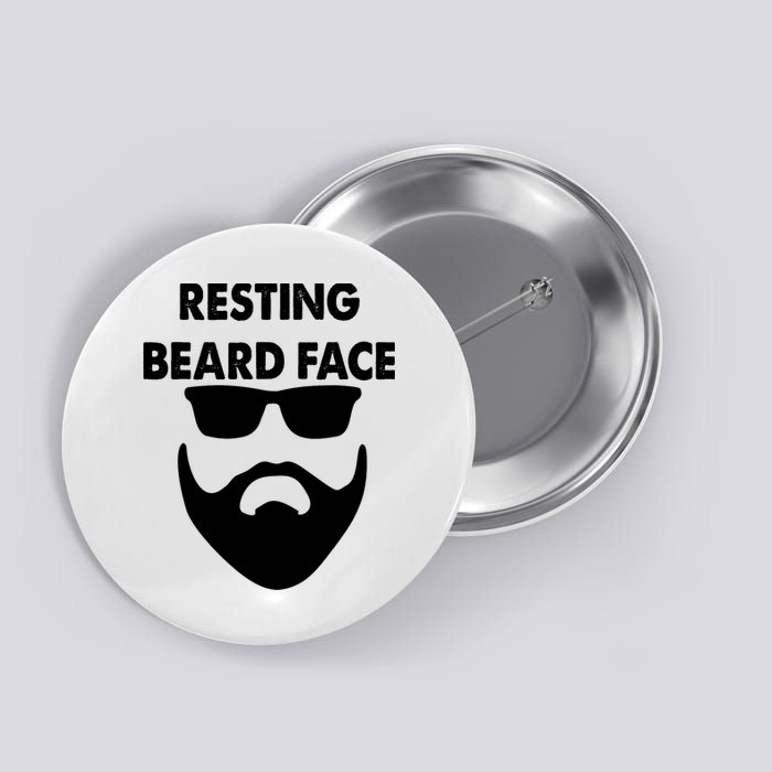 Resting Beard Face Funny Beard Button
