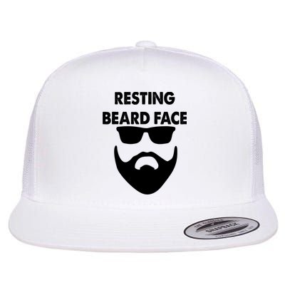 Resting Beard Face Funny Beard Flat Bill Trucker Hat