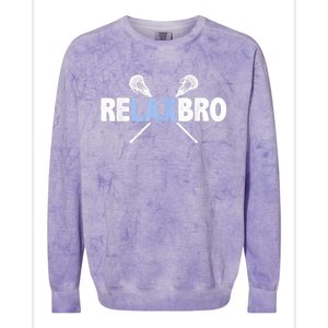 RELAX BRO Funny Lacrosse Player Lax Lover Joke Teen Colorblast Crewneck Sweatshirt