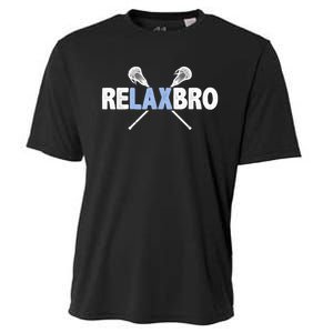 RELAX BRO Funny Lacrosse Player Lax Lover Joke Teen Cooling Performance Crew T-Shirt