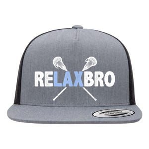 RELAX BRO Funny Lacrosse Player Lax Lover Joke Teen Flat Bill Trucker Hat