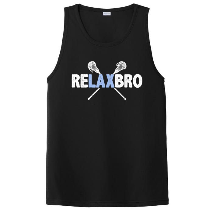 RELAX BRO Funny Lacrosse Player Lax Lover Joke Teen PosiCharge Competitor Tank