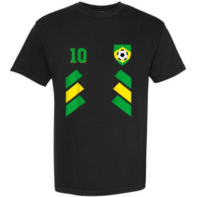 Retro10 Brazilian Football Brazil Soccer Brazil Flag Garment-Dyed Heavyweight T-Shirt