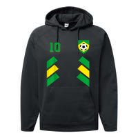 Retro10 Brazilian Football Brazil Soccer Brazil Flag Performance Fleece Hoodie