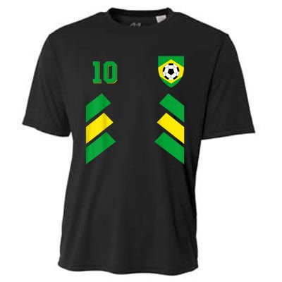 Retro10 Brazilian Football Brazil Soccer Brazil Flag Cooling Performance Crew T-Shirt