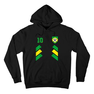 Retro10 Brazilian Football Brazil Soccer Brazil Flag Hoodie