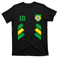 Retro10 Brazilian Football Brazil Soccer Brazil Flag T-Shirt