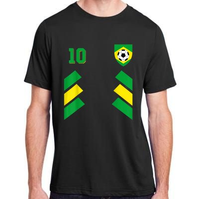 Retro10 Brazilian Football Brazil Soccer Brazil Flag Adult ChromaSoft Performance T-Shirt