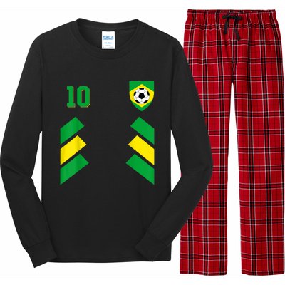 Retro10 Brazilian Football Brazil Soccer Brazil Flag Long Sleeve Pajama Set