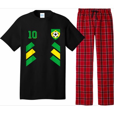 Retro10 Brazilian Football Brazil Soccer Brazil Flag Pajama Set