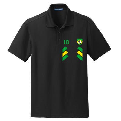 Retro10 Brazilian Football Brazil Soccer Brazil Flag Dry Zone Grid Polo