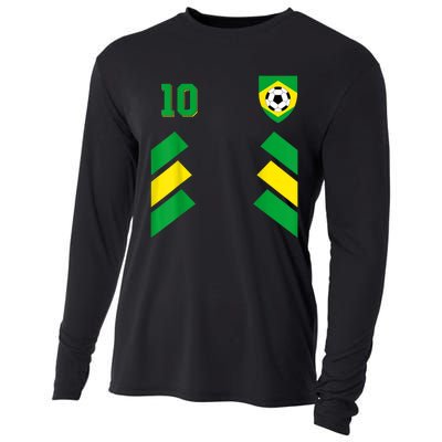 Retro10 Brazilian Football Brazil Soccer Brazil Flag Cooling Performance Long Sleeve Crew