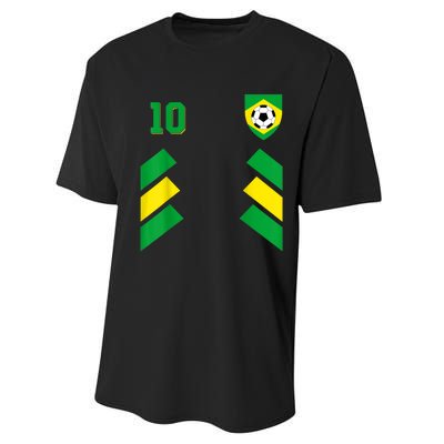 Retro10 Brazilian Football Brazil Soccer Brazil Flag Performance Sprint T-Shirt