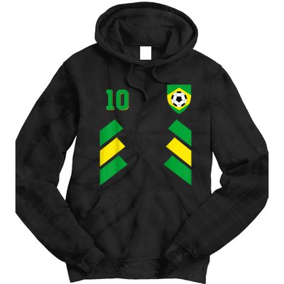 Retro10 Brazilian Football Brazil Soccer Brazil Flag Tie Dye Hoodie